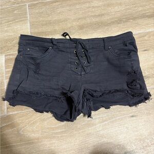 Billabong Black Lace-Up Jean Shorts 31